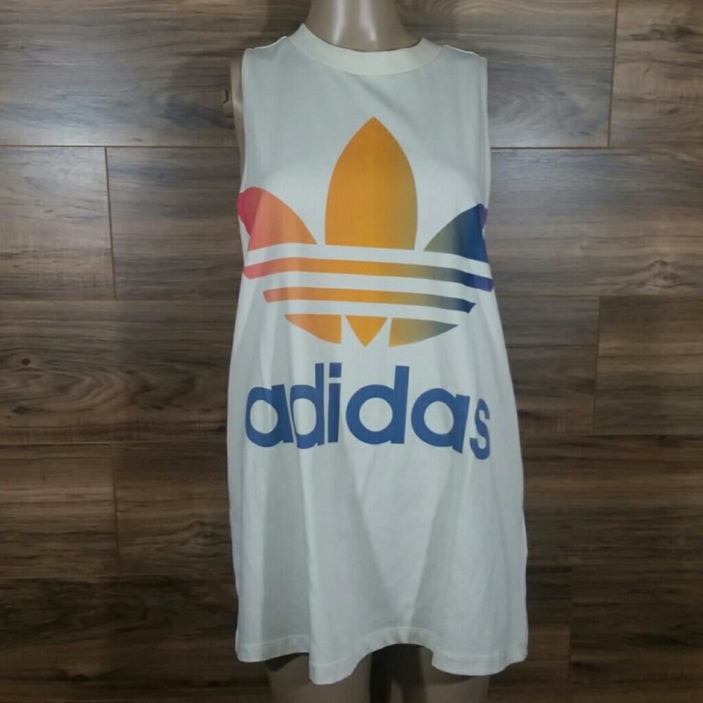 NWT Adidas Rainbow Trefoil Racerback Muscle Tank